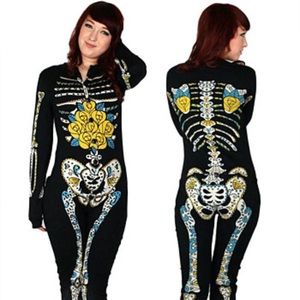 Sugar Skull footed Pajamas